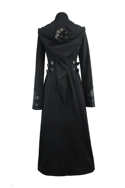 Inverted Pentagram Print Longline Gothic Overcoat