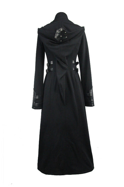 Inverted Pentagram Print Longline Gothic Overcoat