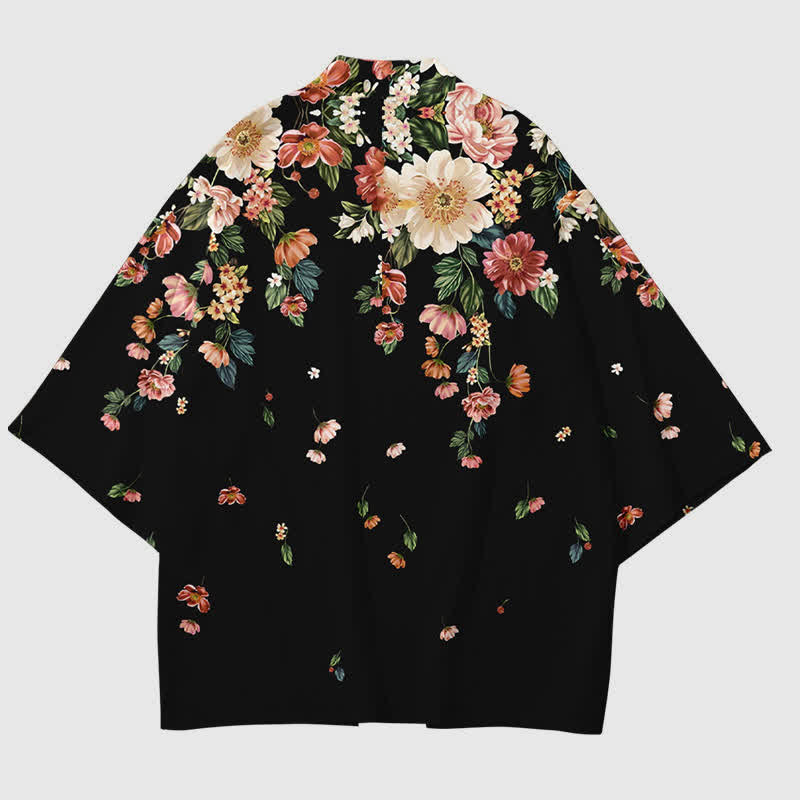 Elegant Floral Print Casual Cardigan Outerwear