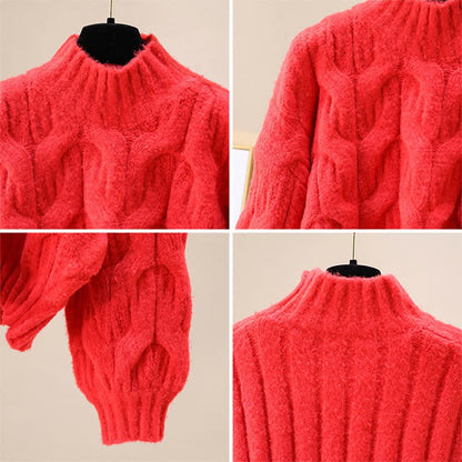 Two Color Sweater Chic Cable Dress Pure Pieces Slip