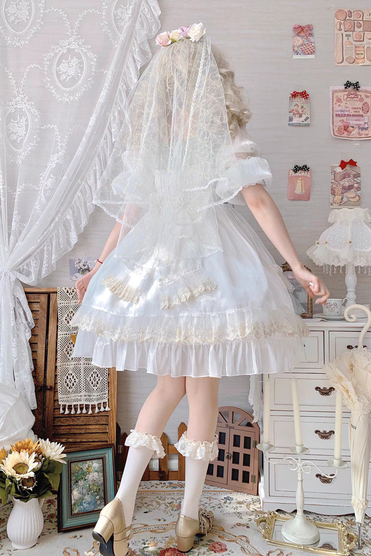 Emerald Ruffled Lace-Up Princess Lolita Dress - Spring Boliya