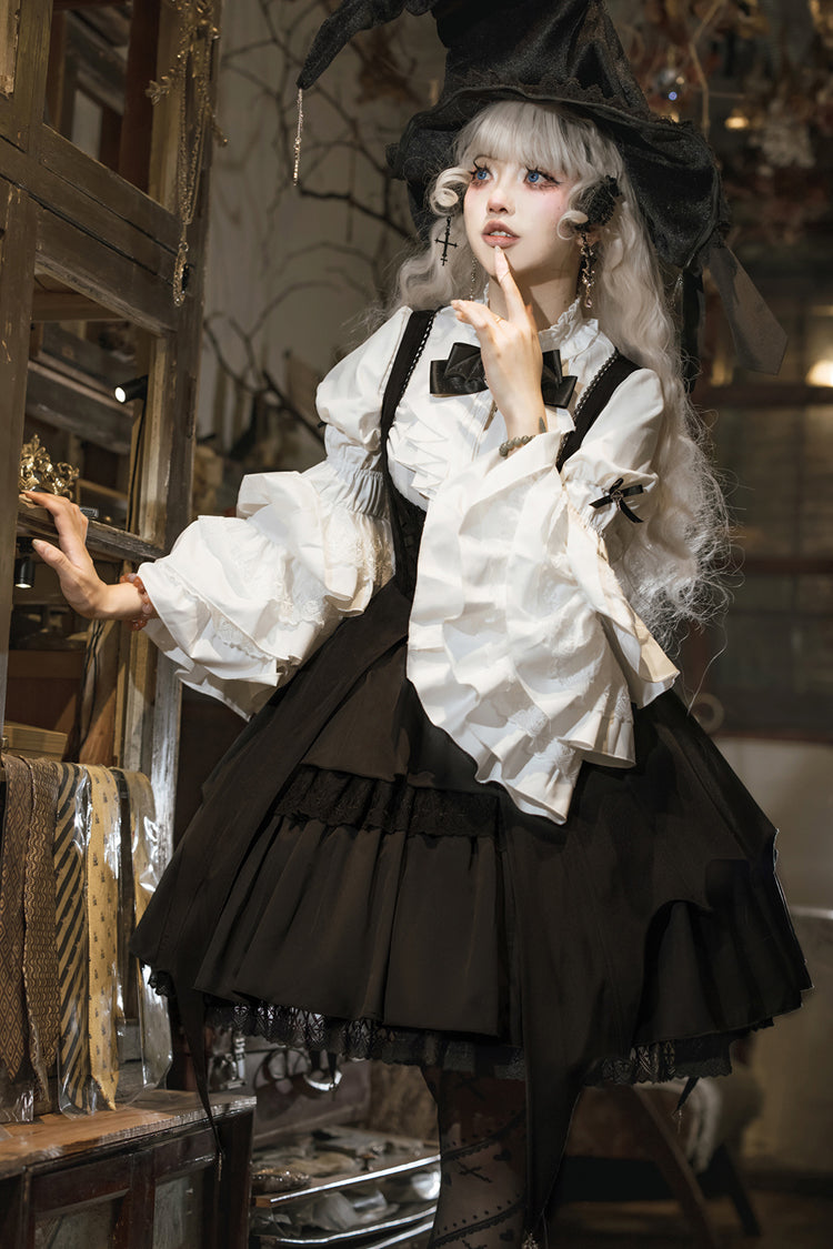 Gothic Princess Lolita Strap Dress with Cardigan and Bow