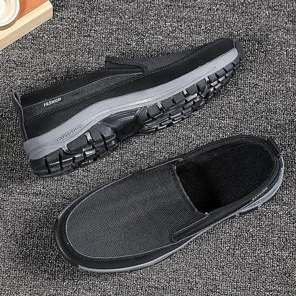Men's Breathable Mesh Slip-on Sneakers with Rubber Sole -