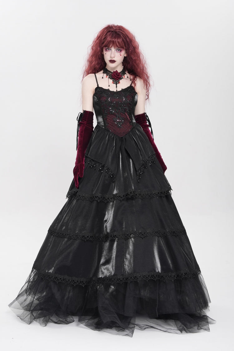 Pearl Embroidered Gothic Slip Dress