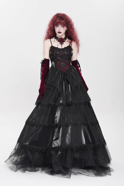 Pearl Embroidered Gothic Slip Dress