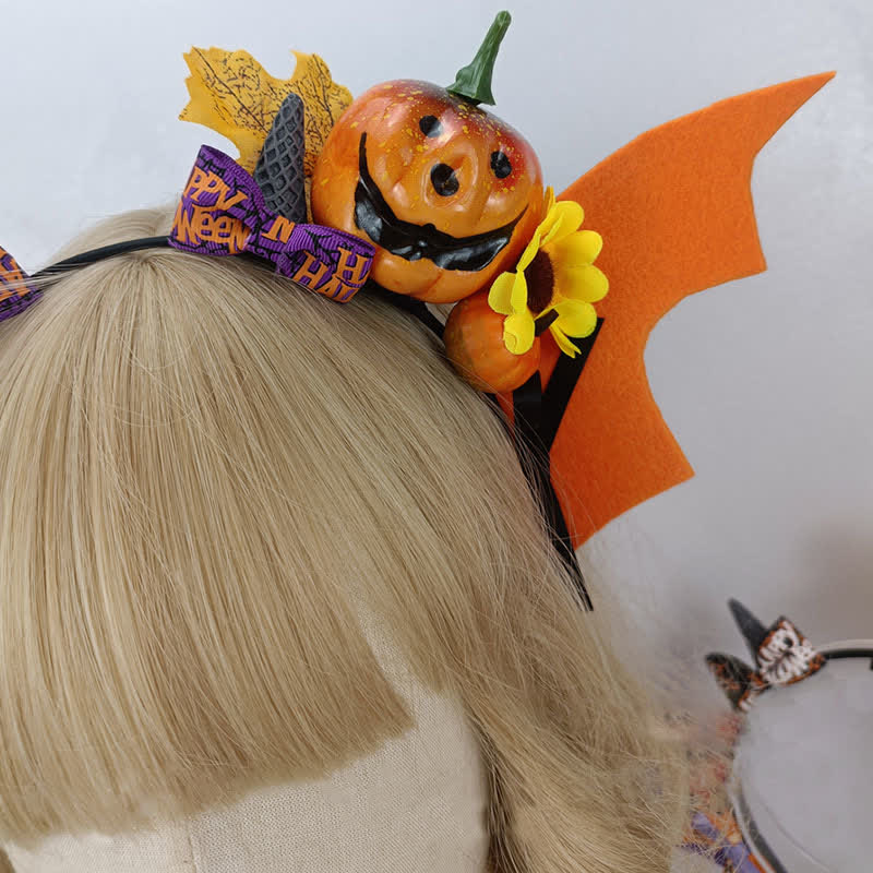 Kürbis Fledermausflügel Stirnband Halloween Haar Accessoire