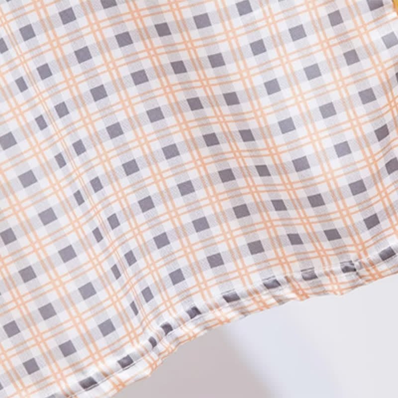 Denim Chic Round T-Shirt Collar Colorblock Pocketed Shorts