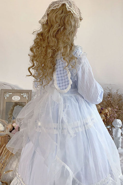 Lapel Collar OP Dress Sweet Lolita Bowknot Love Pockets Ruffled - Altfashion Shop