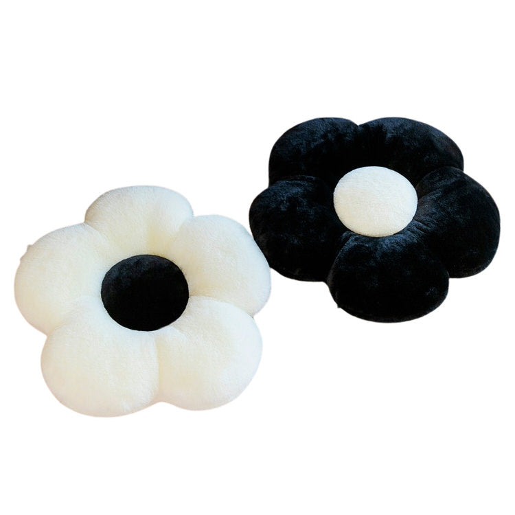 Black White Flower Pillow