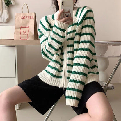 Trendy Striped Cardigan