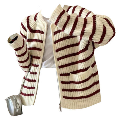 Trendy Striped Cardigan