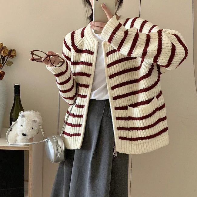 Cardigan rayé tendance