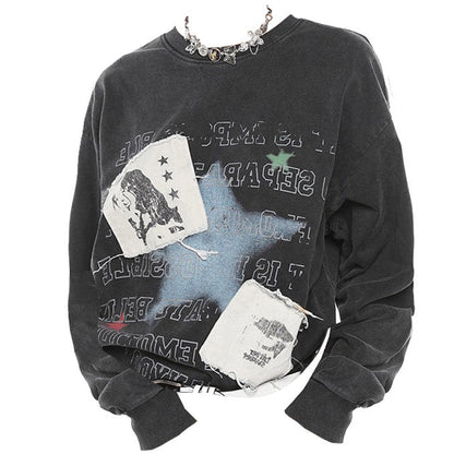 grey print sweatshirt boogzel clothing