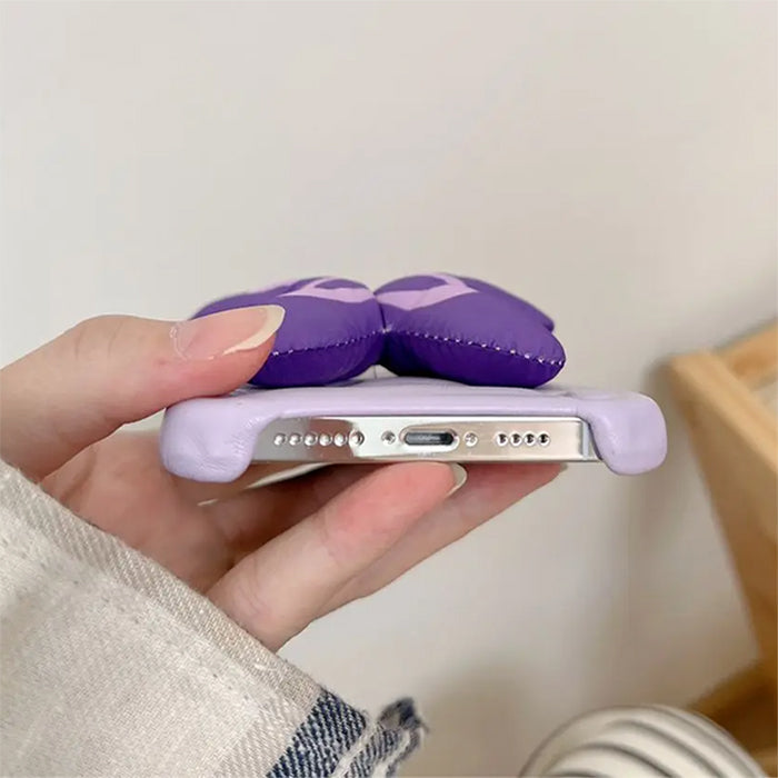 Coque iPhone Puffer à motif papillon violet