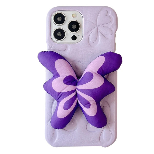 Purple Butterfly Puffer IPhone Case