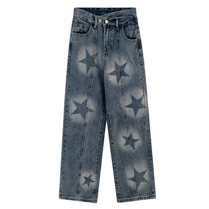 Y2K Star Washed Jeans