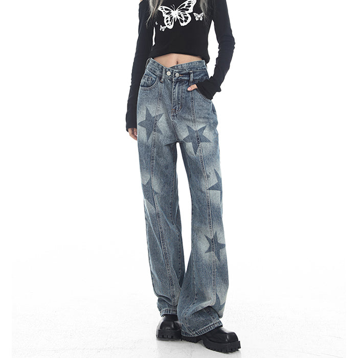 Y2K Star Washed Jeans