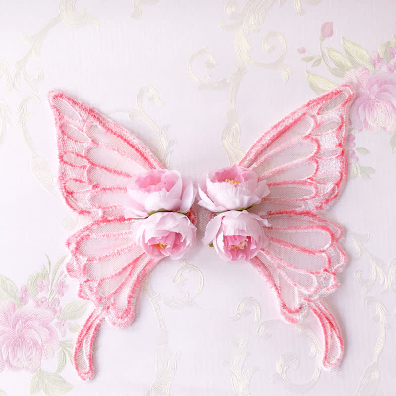 Elegant Butterfly Pearl Rose Hair Clip Halloween Hair Accessory