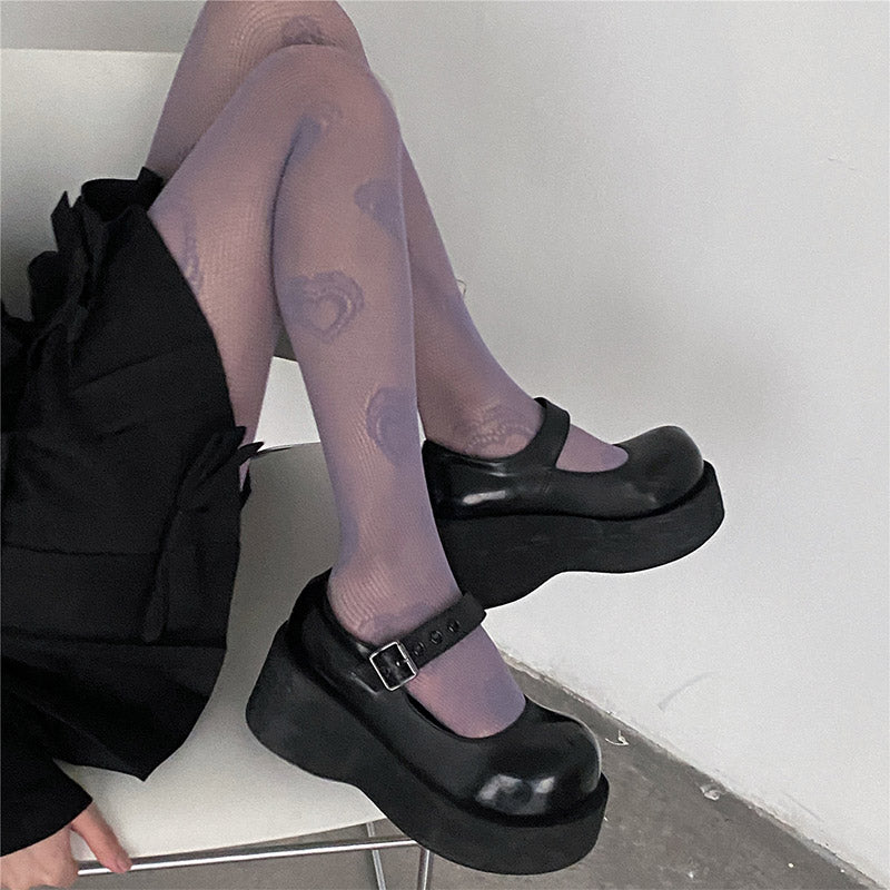 Love Heart Pattern Mesh Stockings Tights