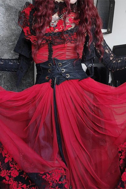 Hanayome Lace Lace-Up Gothic Elegant Wedding Dress