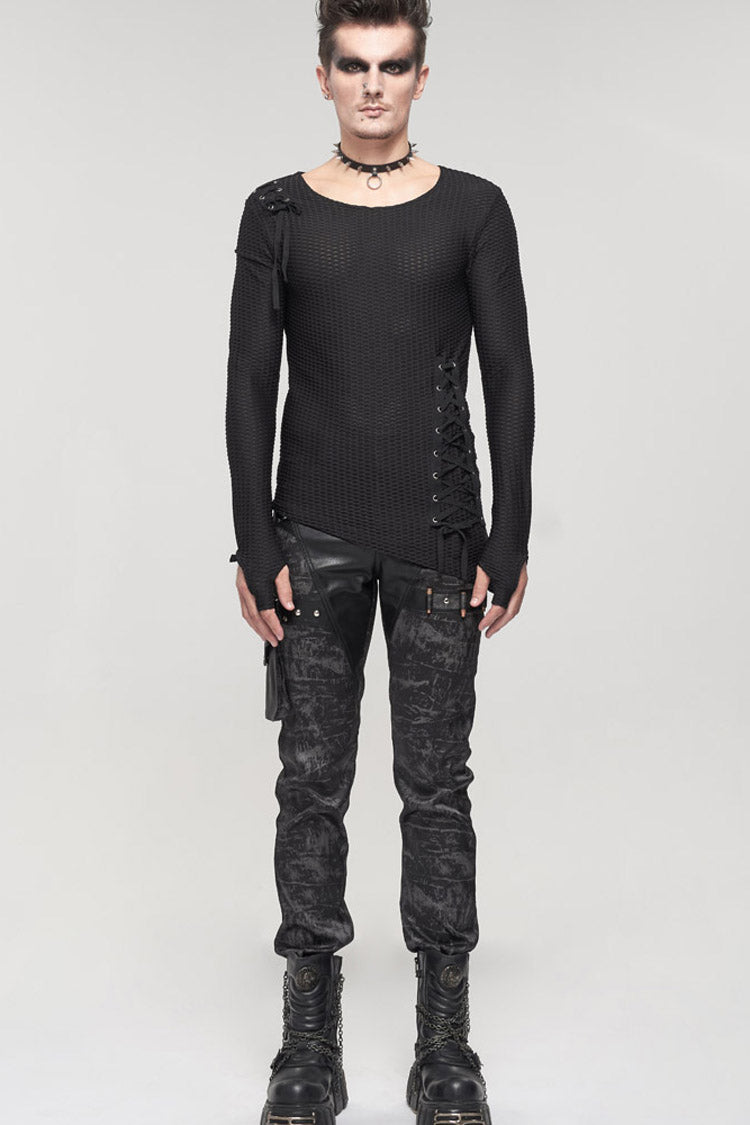 Mens Long Trousers with Detachable Pockets and Rivet Details