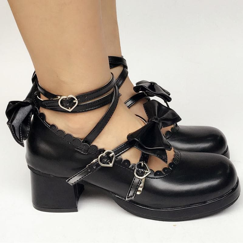 Shoes Made Cute Bow SP168083 Custom Lolita Black