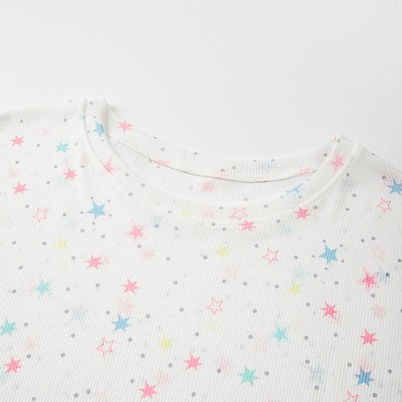 Print Set Coverup Plaid Pants Two Pieces Star