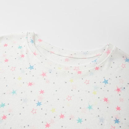 Print Set Coverup Plaid Pants Two Pieces Star