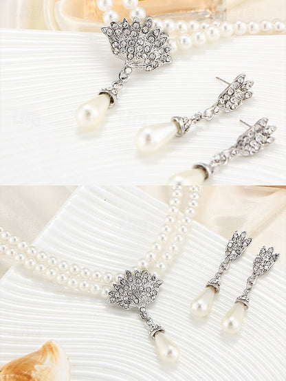 Bridal Double-Layer Jewelry – Necklace Elegant Pearl Set
