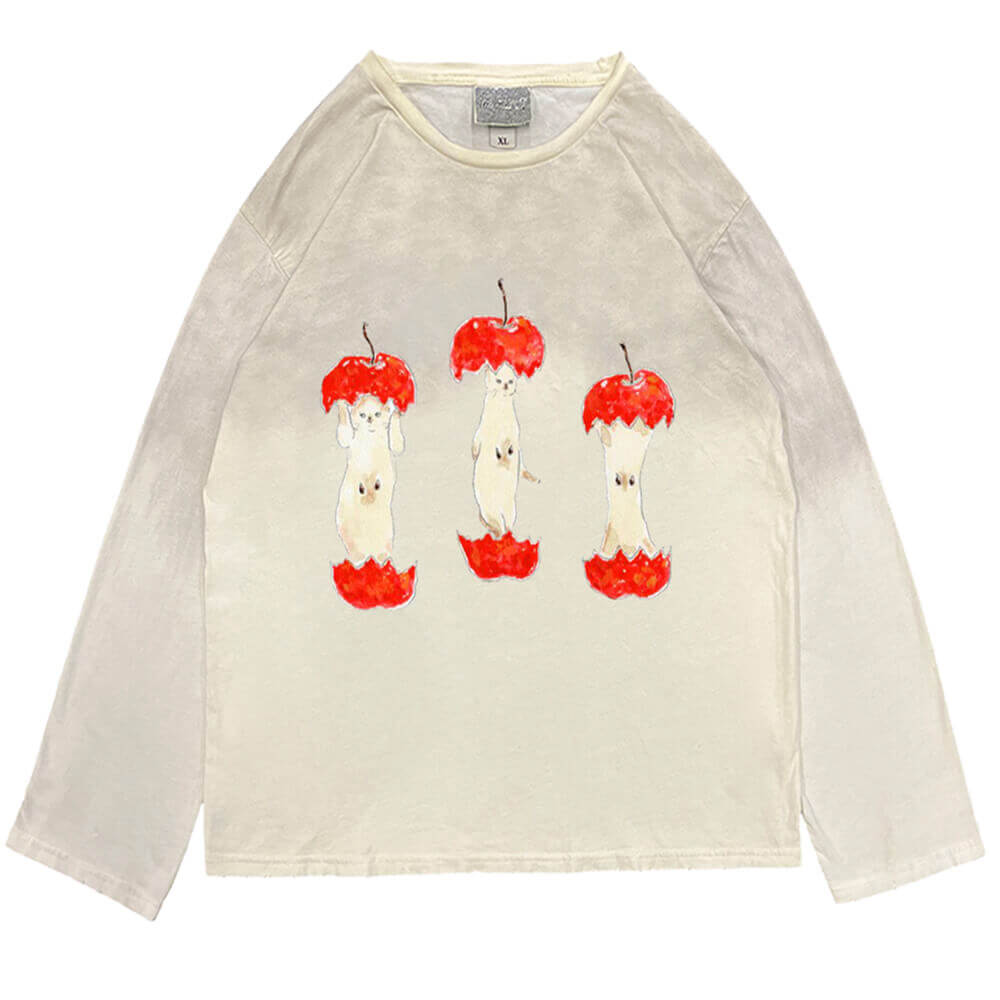 apple core graphic long sleeve tee boogzel clothing