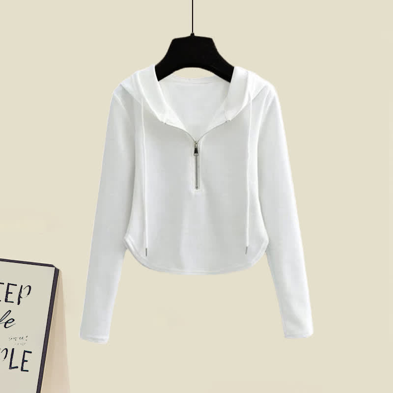 Zipper Hoodie Color Set Pants Pure Black