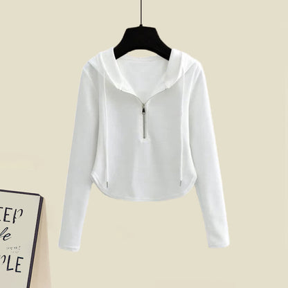 Zipper Hoodie Color Set Pants Pure Black