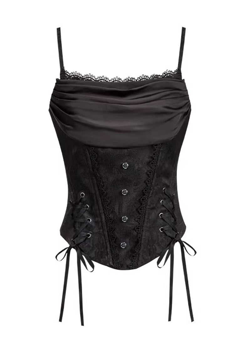Gothic Lolita Skirt with Multi-Layered Jacquard and Ruffled Witch Design