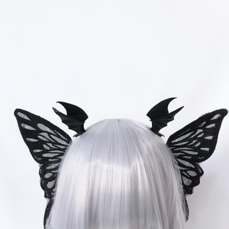 Pince à cheveux gothique en forme d'ailes de chauve-souris et de papillon de nuit, accessoire pour cheveux d'Halloween