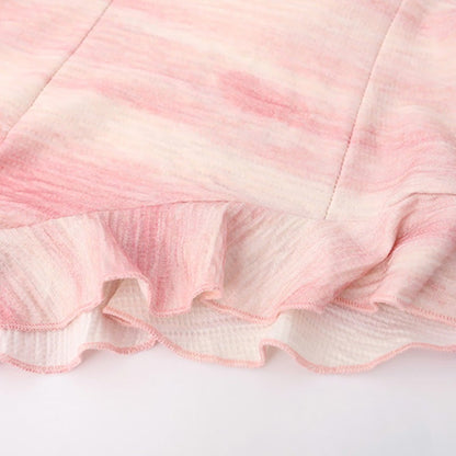 Puffy Pieces Top Skirt Flower 3D Two Irregular Set