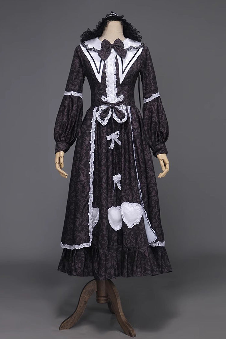 Sweet Lolita Dress with Bowknot and Ruffled Sleeves