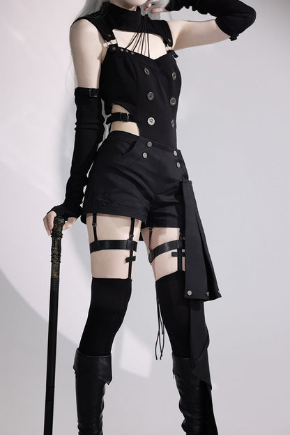 Phantom Thief Cut-Out Gothic Ouji Shorts Set