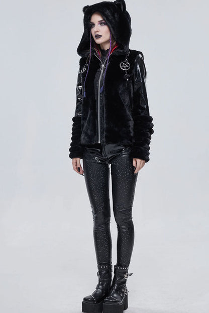 Womens Coat with Star Belt and Cat Ears