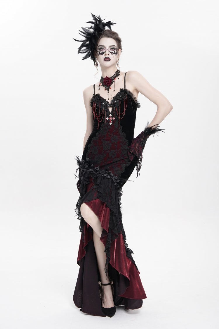 Off Shoulder Sleeveless Hanayome Embroidered Lace Gothic Jsk Dress