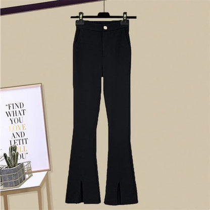 Pants Rhombus Sweater Dress Slip Skirt Print Set