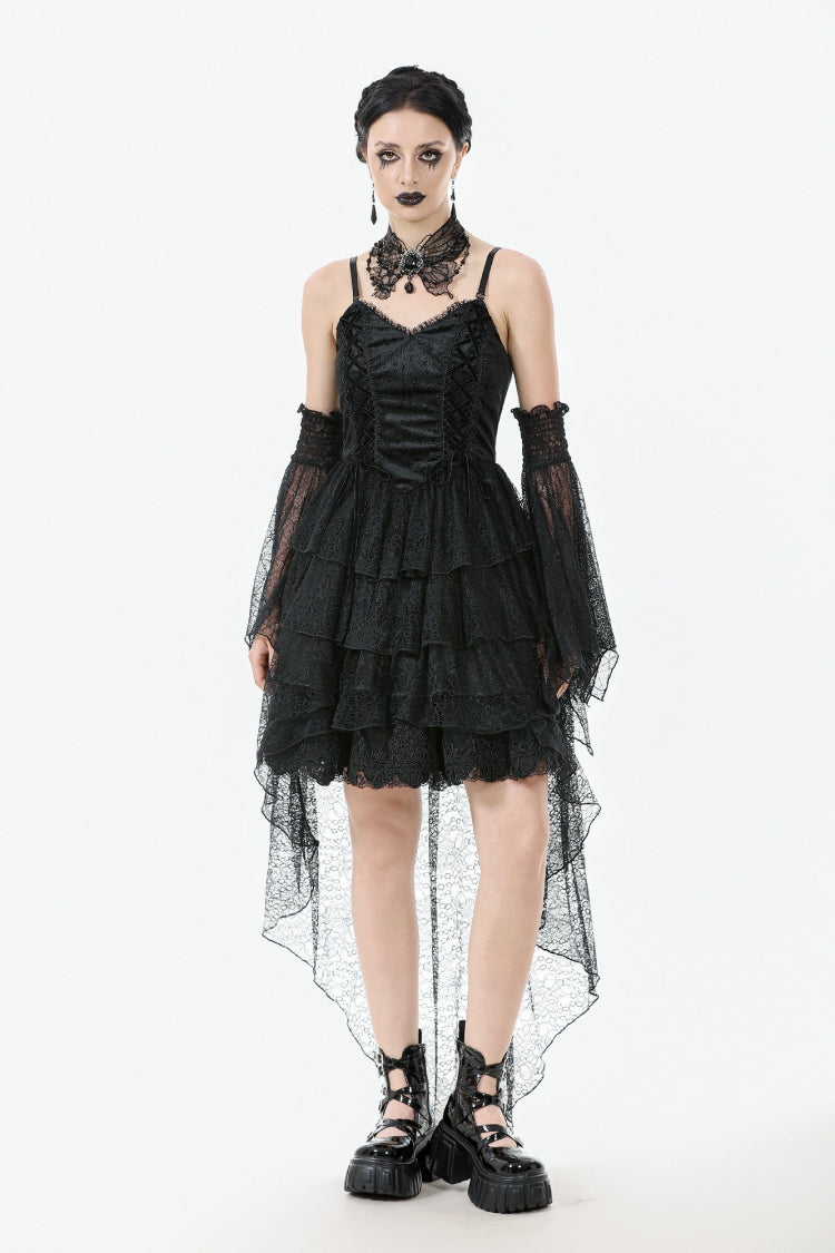 Fishtail Lace Gothic Slip Dress for Graduation