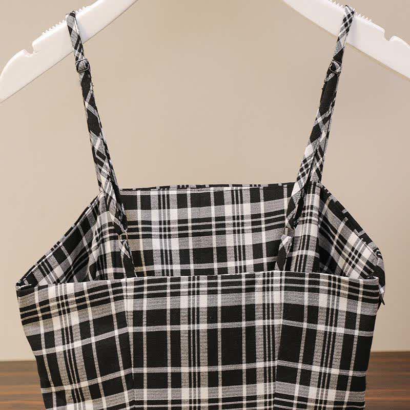 Slip Lattice Drawstring Size Plus Dress Set