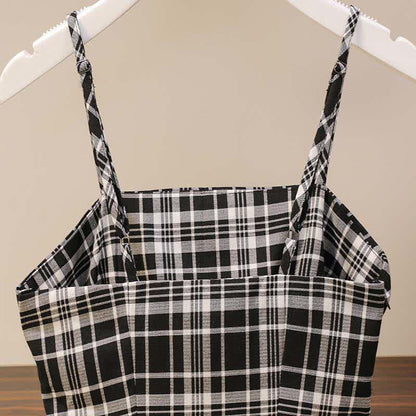 Slip Lattice Drawstring Size Plus Dress Set
