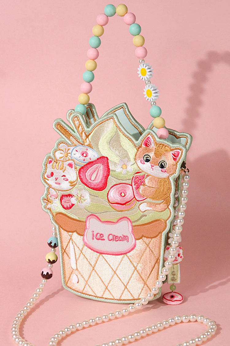 Ice Cream Cat Embroidered Lolita Shoulder Bag