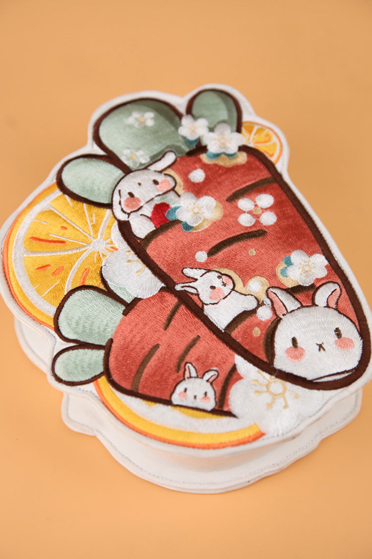 Multi-Color Bunny Carrot Lemon Crossbody Bag