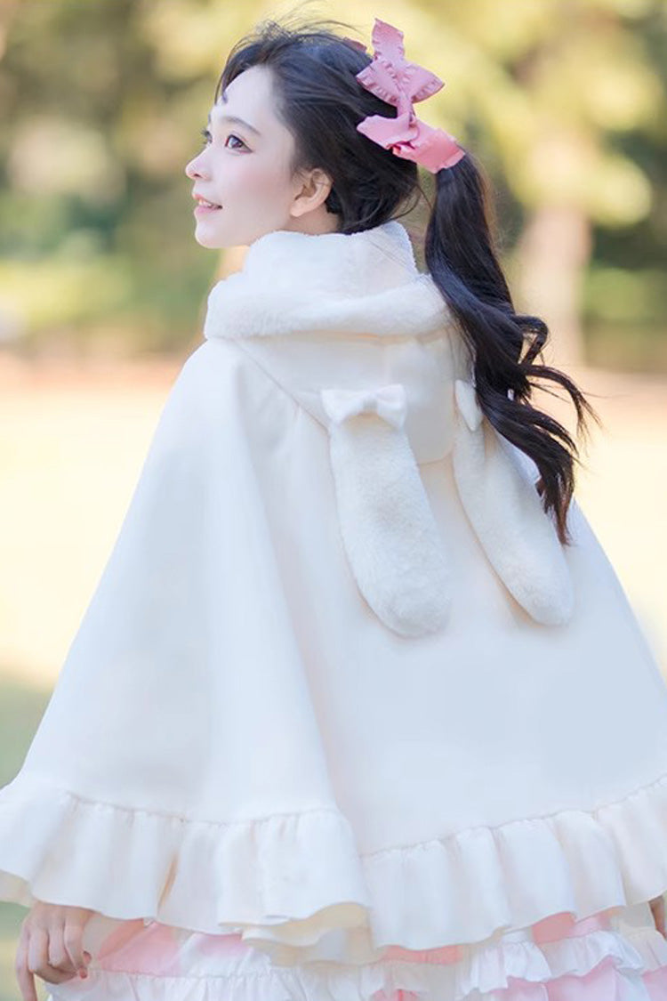 Plush Bunny Ears Princess Cloak Coat