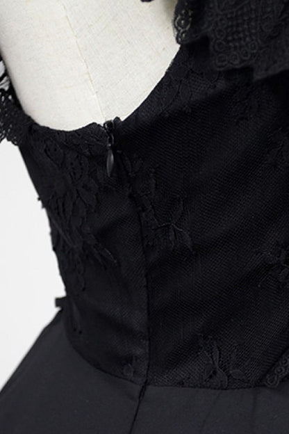 Gothic Lolita Ballet of the Dead Double-Layered Embroidery Lace-Up JSK Dress
