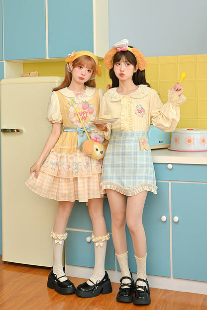 Radiant Short-Sleeve Layered Bow Lace Princess Dress