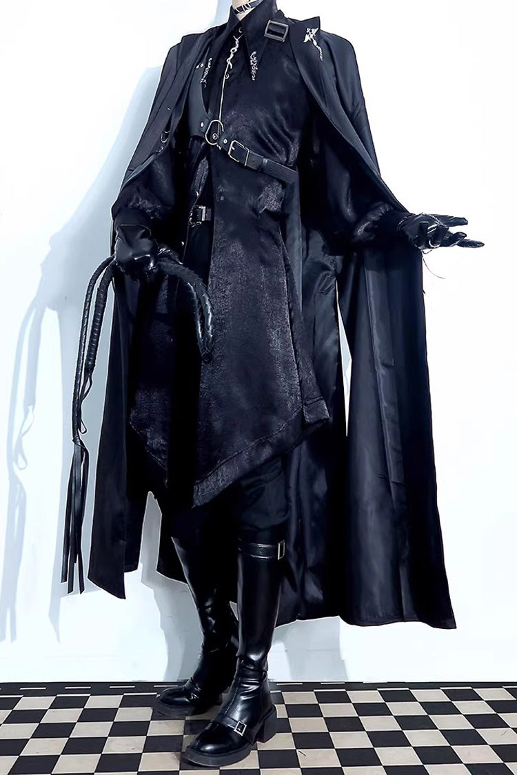 Long-Sleeve Gothic Ouji Trench Coat for Men
