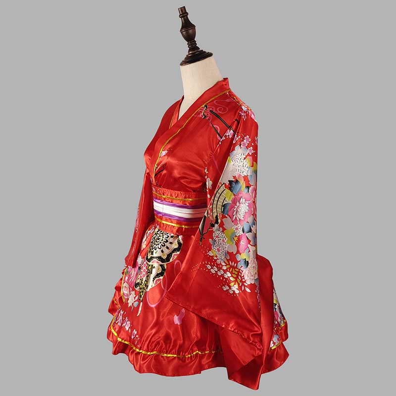 Kimono-Kostüm mit Vintage-Blumen-Print